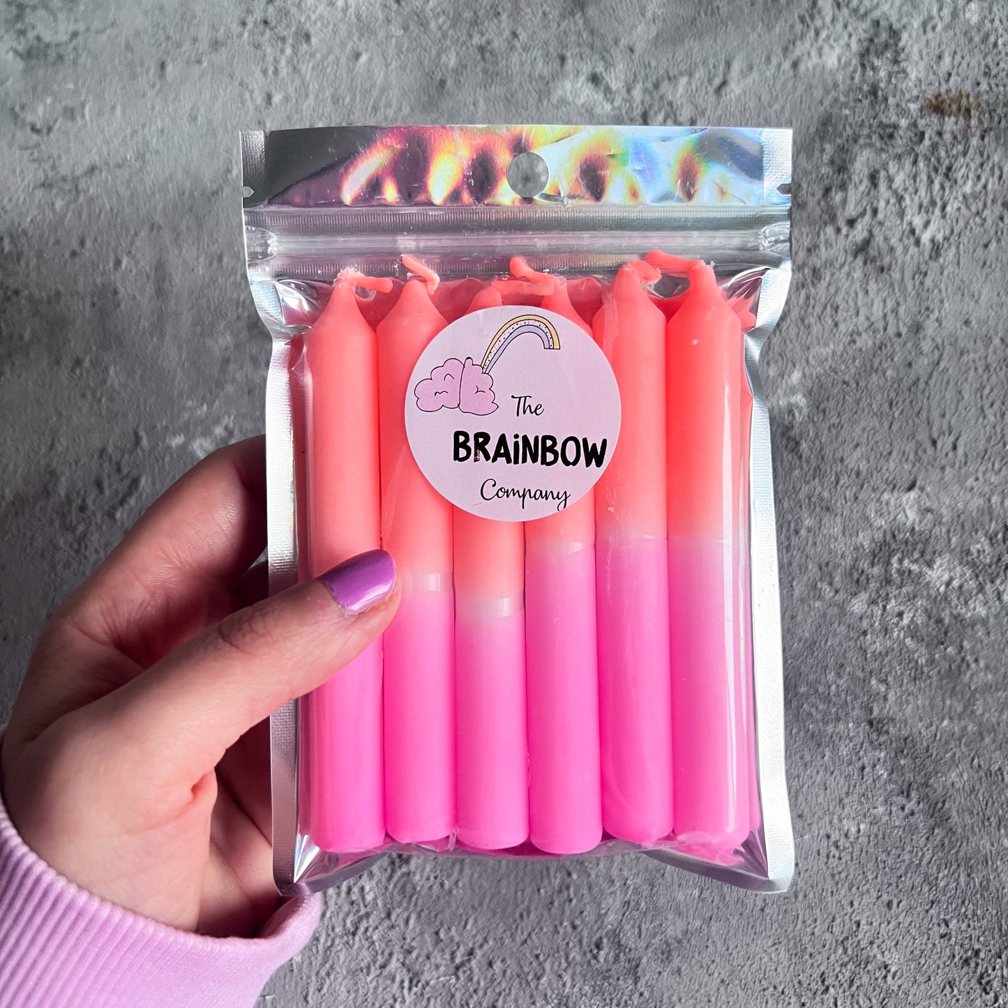 6 DIP DYE B-DAY KERZEN MELONE x PINK