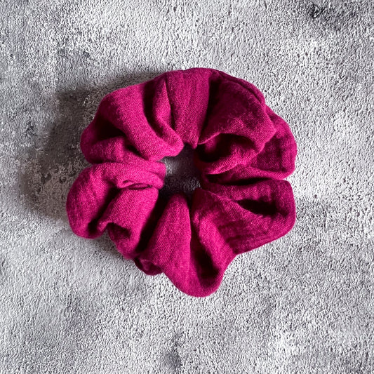 SCRUNCHIE MUSSELIN BORDEAUX