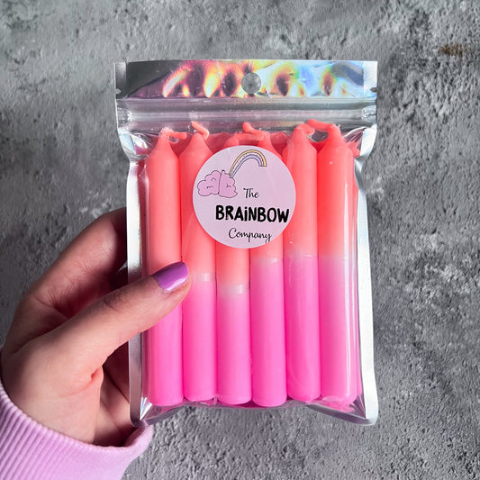 6 DIP DYE B-DAY KERZEN MELONE x PINK