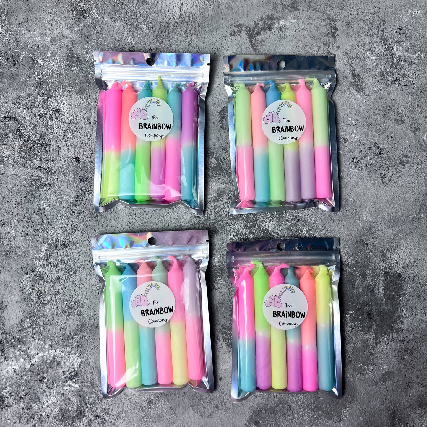 6 DIP DYE B-DAY KERZEN PASTELL x NEON